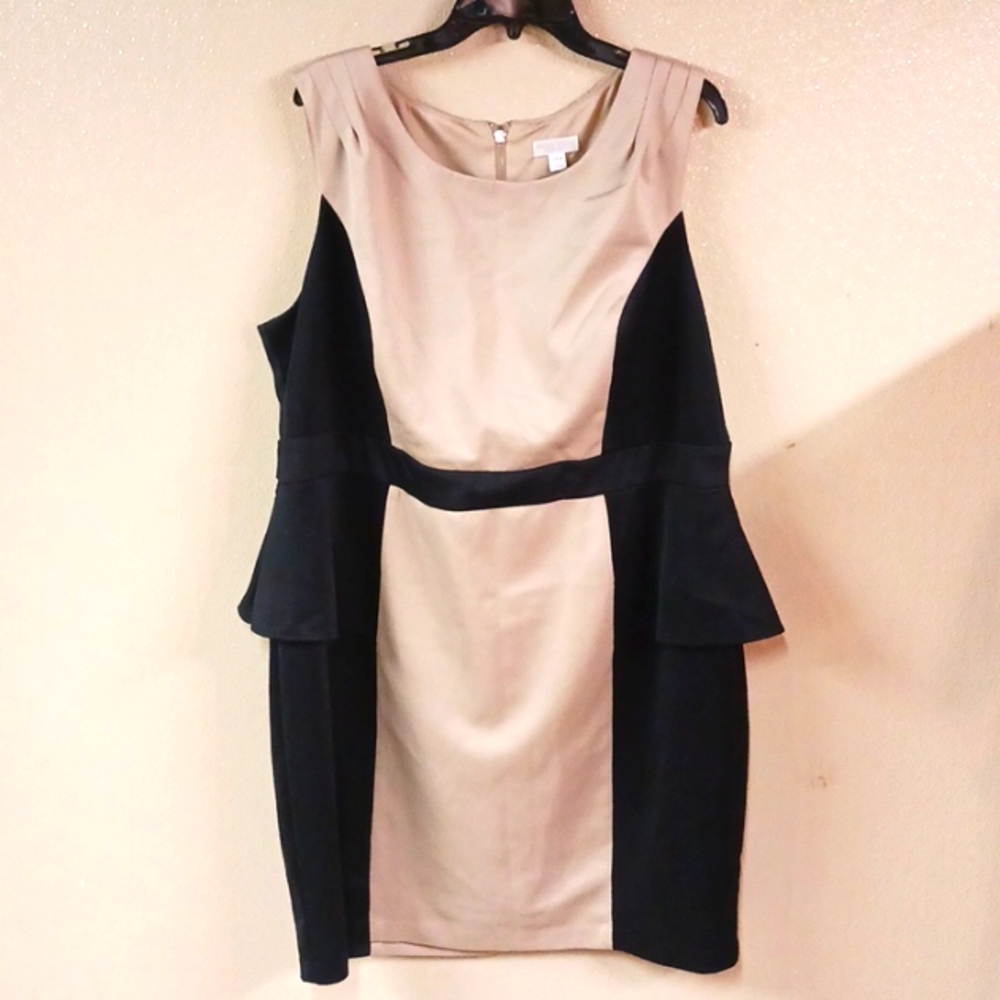 Bisou Bisou Black&Tan Sleeveless Dress Size 24W
